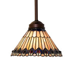 8"W Tiffany Jeweled Peacock Mini Pendant