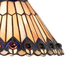 8"W Tiffany Jeweled Peacock Mini Pendant