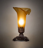 8"H Amber Tiffany Pond Lily Victorian Accent Lamp