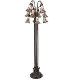 63"H Stained Glass Pond Lily 12 Lt Floor Lamp