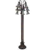 63"H Stained Glass Pond Lily 12 Lt Floor Lamp