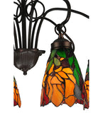 26"W Iris 6 Lt Tiffany Floral Chandelier