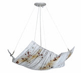 28"W Crinkle Ramoscelli Contemporary Fused Glass Inverted Pendant