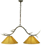 44"L Branches 2 Lt Faux Leather Rustic Island/Billiard Pendant