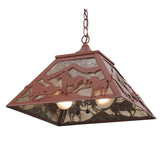 16"Sq Running Horses Pendant