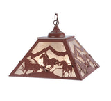 16"Sq Running Horses Pendant