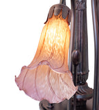 24"W Amber/Purple Tiffany Pond Lily 7 Lt Chandelier