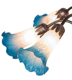 24"W Pink/Blue Tiffany Pond Lily 7 Lt Chandelier