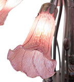 24"W Lavender Tiffany Pond Lily 7 Lt Chandelier