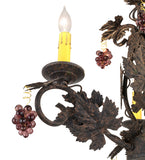18"W Vineyard 3 Lt W/Crystals Victorian Floral Chandelier