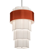 36"W Cilindro 4 Tier Textrene Contemporary Fabric Pendant