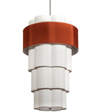 36"W Cilindro 4 Tier Textrene Contemporary Fabric Pendant