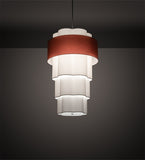 36"W Cilindro 4 Tier Textrene Contemporary Fabric Pendant