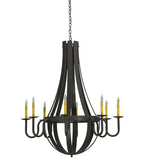 42"W Barrel Stave Metallo 8 Lt Chandelier