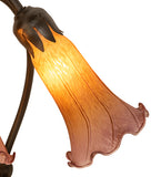 16"H Amber/Purple Tiffany Pond Lily 3 Lt Accent Lamp