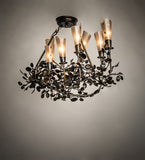 30"L Vinca Vine 7 Lt Floral Chandelier