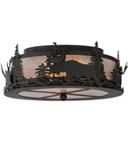 17"W Moose At Dusk Flushmount