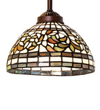 8"W Tiffany Turning Leaf Mini Pendant