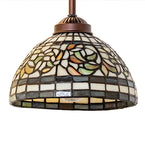 8"W Tiffany Turning Leaf Mini Pendant