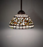 8"W Tiffany Turning Leaf Mini Pendant