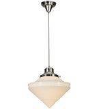 14"W Revival Deco Schoolhouse W/Deco Cone Globe Pendant