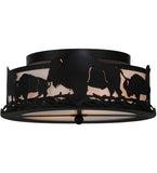 16"W Wildlife Buffalo Flushmount