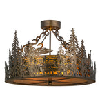 22"W Loon Wildlife Semi-Flushmount