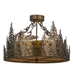 22"W Loon Wildlife Semi-Flushmount