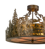 22"W Loon Wildlife Semi-Flushmount