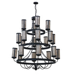 60"W Nehring 20 Lt Three Tier Contemporary Lodge Chandelier