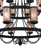 60"W Nehring 20 Lt Three Tier Contemporary Lodge Chandelier