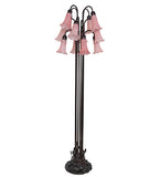 63"H Pink Tiffany Pond Lily 12 Lt Floor Lamp