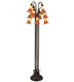 63"H Amber Tiffany Pond Lily 12 Lt Floor Lamp