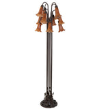 63"H Amber Tiffany Pond Lily 12 Lt Floor Lamp