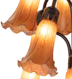 63"H Amber Tiffany Pond Lily 12 Lt Floor Lamp