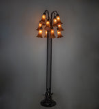 63"H Amber Tiffany Pond Lily 12 Lt Floor Lamp