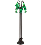 63"H Green Tiffany Pond Lily 12 LT Floor Lamp