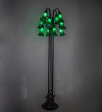 63"H Green Tiffany Pond Lily 12 LT Floor Lamp