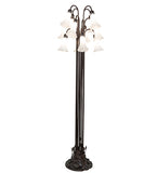 63"H White Tiffany Pond Lily 12 LT Floor Lamp