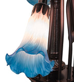 24"W Pink/Blue Tiffany Pond Lily 12 Lt Chandelier