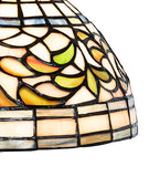 8"W Turning Leaf Stained Glass Floral Pendant