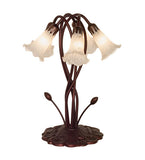 17"H White Tiffany Pond Lily 5 Lt Accent Lamp