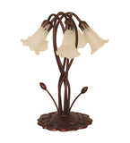 17"H White Tiffany Pond Lily 5 Lt Accent Lamp