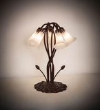 17"H White Tiffany Pond Lily 5 Lt Accent Lamp