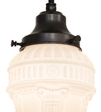 5"W Revival Schoolhouse W/Colonnade Globe Mini Pendant
