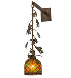 6"W Oak Leaf & Acorn Hanging Wall Sconce