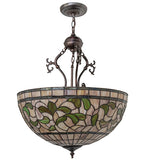 20"W Tiffany Turning Leaf Inverted Pendant