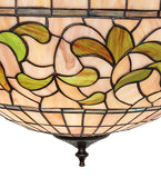 20"W Tiffany Turning Leaf Inverted Pendant