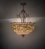 20"W Tiffany Turning Leaf Inverted Pendant