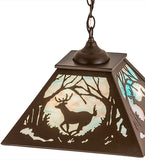 16"Sq Deer at Dawn Pendant